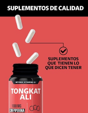 Tongkat Ali con Extracto de Piperina Beyond Vitamins de 60 cápsulas