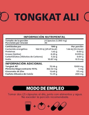 Tongkat Ali con Extracto de Piperina Beyond Vitamins de 60 cápsulas