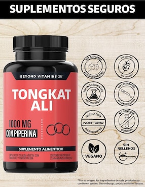 Tongkat Ali con Extracto de Piperina Beyond Vitamins de 180 cápsulas
