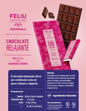 Chocolate mexicano con CBD - Xocomalli Sewari de 80 g