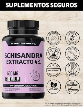 Schisandra Extracto 4:1 Beyond Vitamins de 60 cápsulas