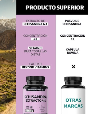 Schisandra Extracto 4:1 Beyond Vitamins de 60 cápsulas