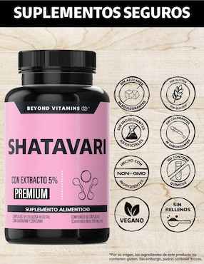 Shatavari con Raíz de Cúrcuma Beyond Vitamins de 60 cápsulas