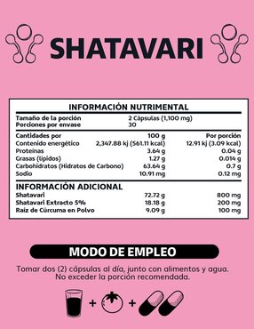 Shatavari con Raíz de Cúrcuma Beyond Vitamins de 60 cápsulas