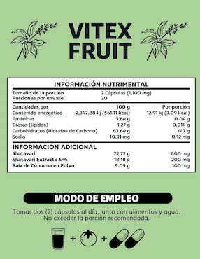 Vitex Fruit Shatavari Raiz de Curcuma Beyond Vitamins de 420 cápsulas