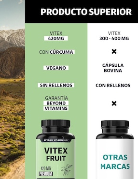 Vitex Fruit Shatavari Raiz de Curcuma Beyond Vitamins de 420 cápsulas