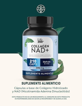 NAD (Nicotinamida Adenina Dinucleótido) + Colágeno Hidrolizado Life360+ 210 Cápsulas