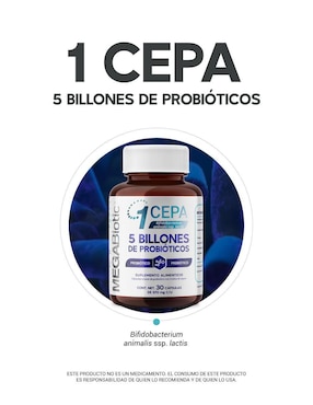 Probióticos 5 Billones MegaBiotic Megabiotic con probióticos de 30 cápsulas