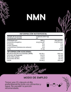 NMN Acido Alfa Lipoico Glicinato de Magnesio Quotidien de 60 cápsulas