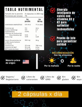 Ultra Calcio Natural Smart Nutrition con carbonato de calcio de 150 cápsulas