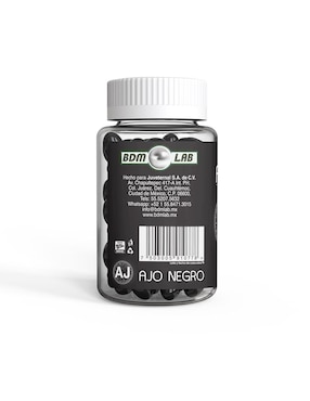 Ajo Negro Suplemento BDM Lab Bdm Lab con aceites vegetales y pigmentos negros de 60 cápsulas