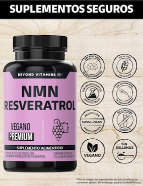 NMN + Resveratrol Beyond Vitamins de 60 cápsulas
