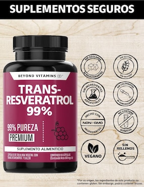 Trans Resveratrol con Calcio Beyond Vitamins de 60 cápsulas