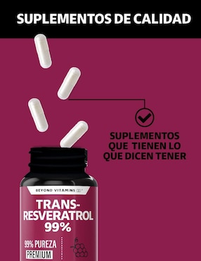 Trans Resveratrol con Calcio Beyond Vitamins de 60 cápsulas