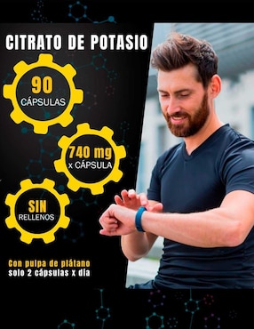 Citrato de Potasio Natural Smart Nutrition de 200 cápsulas