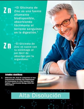 Bisglicinato de Zinc Natural Smart Nutrition con zinc de 100 cápsulas