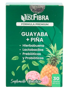 Just Fibra
Olnatura con guayaba, piña, hierbabuena, lactobacilos sabor diferentes sabores de 30 cápsulas