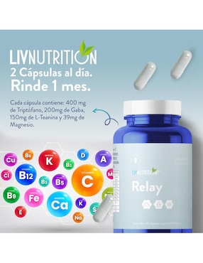 Liv Nutrition Relay Liv Nutrition con triptófano de 60 cápsulas