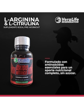 Oxido Nitrico Veralife con l-arginina de 90 cápsulas
