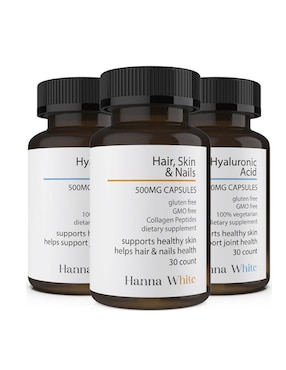 Kit de suplementos alimenticios de Ácido Hialurónico & Uñas y Cabello Hanna White