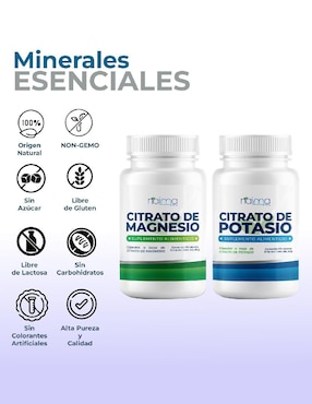 Set de suplementos alimenticios Citrato de Magnesio y Citrato de Potasio Naima