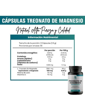 Treonato de Magnesio Naima con magnesio de 100 cápsulas
