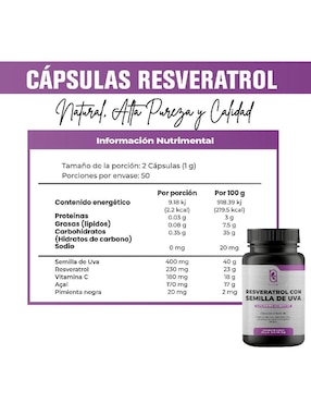 Resveratrol Naima de 100 cápsulas
