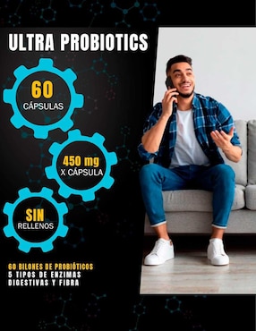 Ultra Probióticos Natural Smart Nutrition con probióticos 60 billones de 60 cápsulas
