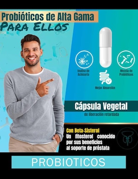 Probióticos para hombre Natural Smart Nutrition con probióticos 50 billones de ufc de 60 cápsulas