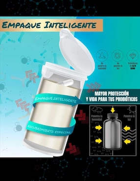 Probióticos para hombre Natural Smart Nutrition con probióticos 50 billones de ufc de 60 cápsulas