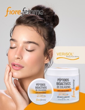 Beauty Péptidos Bioactivos de Colágeno Fiore Femme con ácido hialurónico, biotina sabor naranja