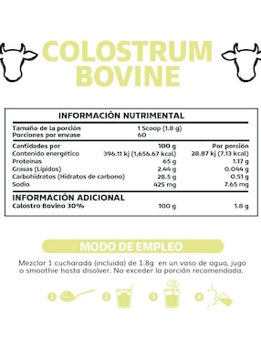 Calostro Bovino Grass Fed 30% Beyond Vitamins de 108 g