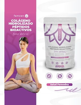 Colágeno Hidrolizado Péptidos Bioactivos Femzen sabor natural de 300 g