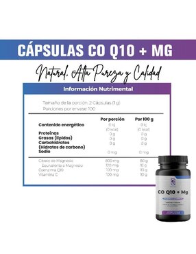 Coenzima Q 10 Con Citrato De Magnesio Y Vitamina C Naima Naima con coenzima Q10 de 100 cápsulas