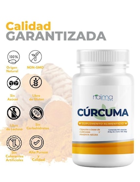 Cúrcuma con Pimienta Negra Naima de 100 cápsulas