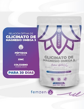 Glicinato de Magnesio y Omega 3 Femzen de 300 g