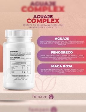 Aguaje Complex Femzen con Femzen con fenogreco y aguaje de 90 cápsulas