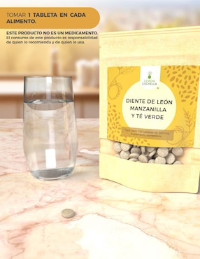 Diente de León Manzanilla y Té Verde Lemon Cochella con hoja de diente de león de 100 tabletas