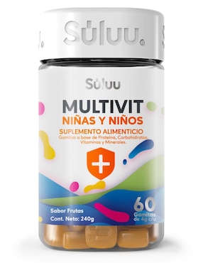 Multivit Niñas Y Niños Suluu Con Vitamina D3 Calcio Y Magnesio Sabor Frutas