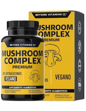 Mushroom Complex 6 Hongos Adaptógenos Beyond Vitamins "con" Sin Ingredientes Activos "sabor" No Saborizado