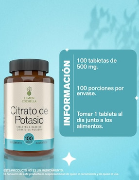 Citrato de potasio Lemon Cochella de 100 tab