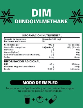 Diindolilmetano Avanzado Con Piperina Beyond Vitamins de 60 cápsulas