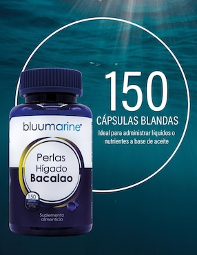 Perlas de Hígado de Bacalao Bdm Lab con aceite de salmón, aceite de anchoa, aceite de mackerel, dha y epa de 150 cápsulas