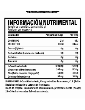 Testrol L-Carnitina 4 En 1 Platinum Testrol