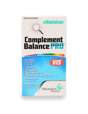 Complement Balance Pro VIS Michelson Pharma con luteina, zeaxantina y omega sabor arándano de 30 tabletas
