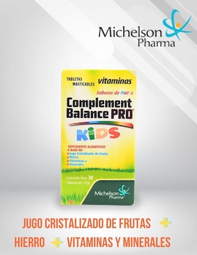 Complement Balance PRO Kids Michelson Pharma con hierro sabor frutas de 30 tabletas