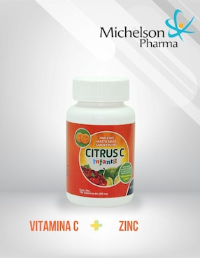 Citrus C Infantil Michelson Pharma con vitamina C sabor frutas de 100 tabletas