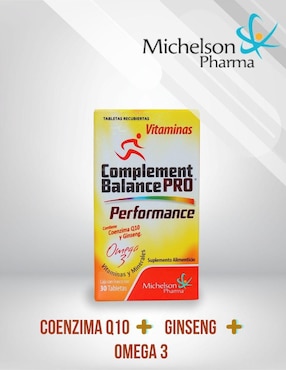 Complement Balance PRO Performance Michelson Pharma con coenzima Q10, omega 3 de 30 tabletas