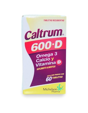CALTRUM 600 D Michelson Pharma con calcio, vitamina d3 y omega 3 de 60 tabletas