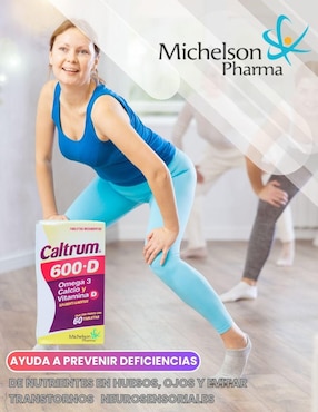 CALTRUM 600 D Michelson Pharma con calcio, vitamina d3 y omega 3 de 60 tabletas